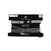 Rhinestone Heart Bondage Collar and Leash - Pleasure Bound