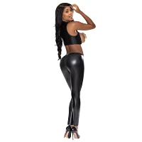 Black Open Cup Vest and Strappy Leggings