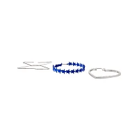 Multi-Pack Blue and Silver Butterfly Heart Hoops - 3 Pair