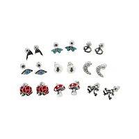 Multi-Pack Mushroom Snake Earrings - 9 Pair