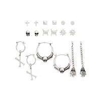 Multi-Pack Cross Pyramid Skeleton Hand Earrings - 9 Pair