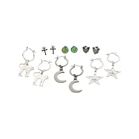 Multi-Pack Cat and Moon Earrings - 6 Pack