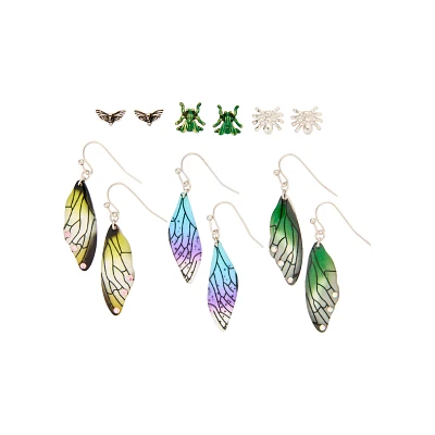 Multi-Pack Moth Bug Wing Earrings - 6 Pair