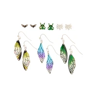 Multi-Pack Moth Bug Wing Earrings - 6 Pair