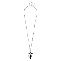 Dual Skull Cross Pendant Necklace