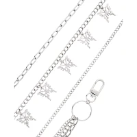 3 Row Butterfly Wallet Chain