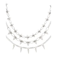 Multi-Pack Spiked Chain Choker Necklaces - 3 Pack