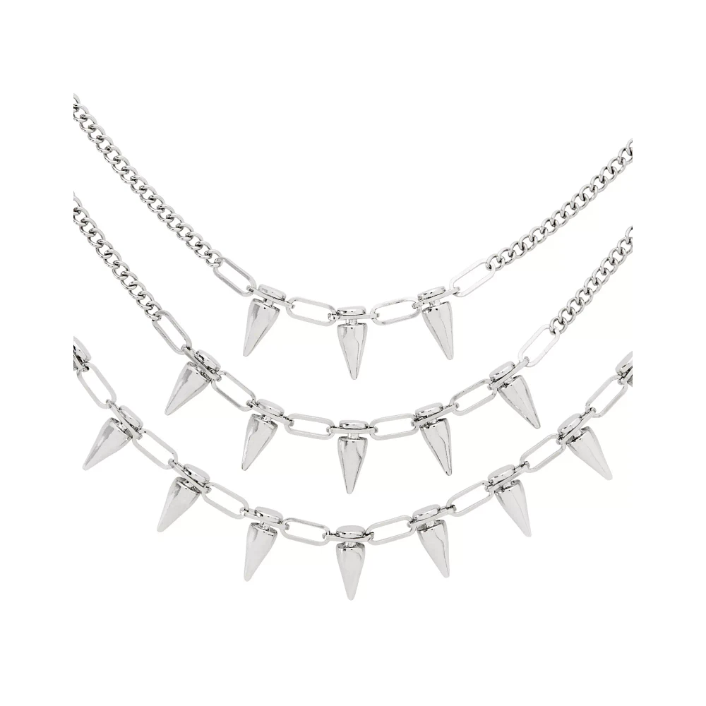 Layered Spike Chain Choker Necklace