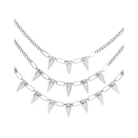 Layered Spike Chain Choker Necklace