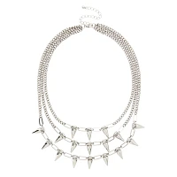 Layered Spike Chain Choker Necklace