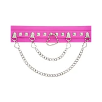 Pink Drape Heart Choker Necklace