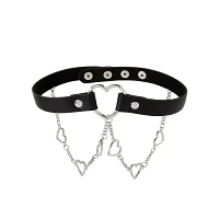 Metal Heart Drape Choker Necklace