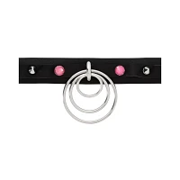 Black and Pink Spiked Layered Ring Choker Necklace