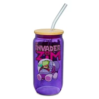 Invader Zim Glass Cup with Straw - 16 oz.
