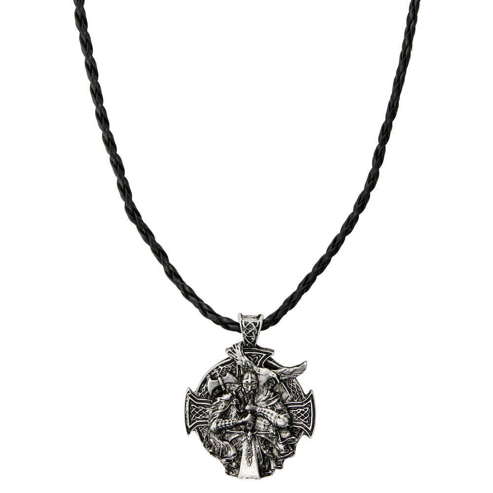 Black Rope Skull Pendant Necklace
