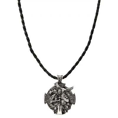 Black Rope Skull Pendant Necklace