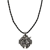 Black Rope Skull Pendant Necklace