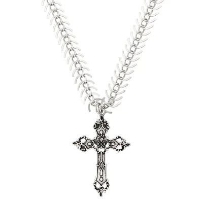 Silverplated Cross Pendant Chain Necklace