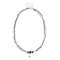 Thick Chain Cross Necklace