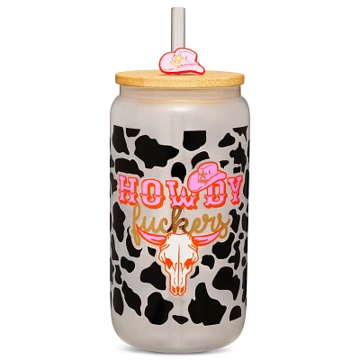 Howdy Fuckers Glass Cup with Straw