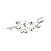 Multi-Pack CZ Crescent Moon Assorted Rings - 9 Pack