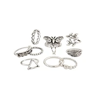 Multi-Pack Moth and Leaves Assorted Rings - 9 Pack