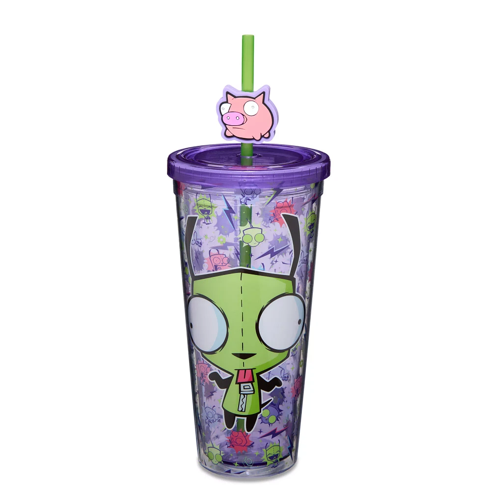 Gir Pig Cup with Straw 24 oz. - Invader Zim