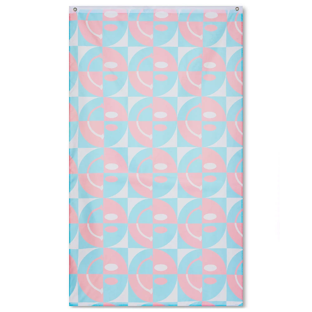 Trans Pride Smiley Face Flag