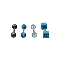 Multi-Pack Blue Dice Barbells 4 Pack - 14 Gauge