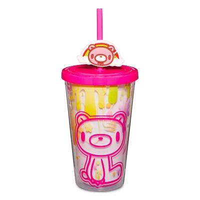 Gloomy Bear Paint Splatter Cup with Straw - 16 oz.