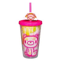 Gloomy Bear Paint Splatter Cup with Straw - 16 oz.