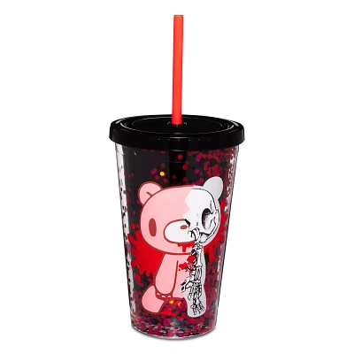 Gloomy Bear Skeleton Cup with Straw - 16 oz.
