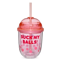 Suck My Balls Boba Cup with Straw - 12 oz.