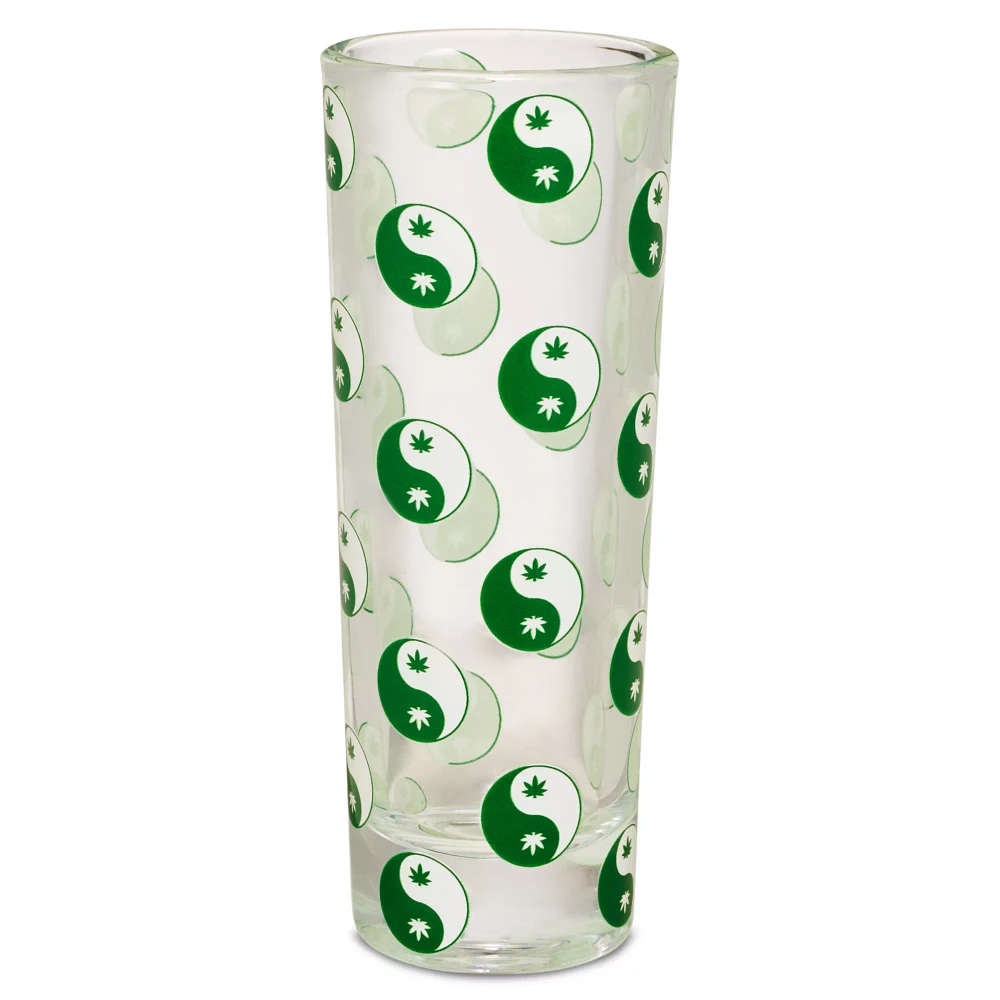 Yin and Yang Weed Leaf Tall Shot Glass - 2 oz.