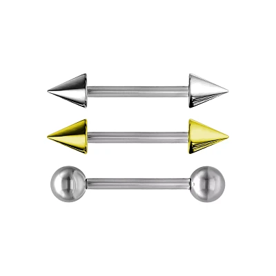 Multi-Pack Titanium Spiked Nose Bridge Barbells 3 Pack - 14 Gauge