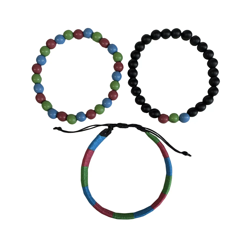Multi-Pack Polysexual Pride Bracelets - 3 Pack