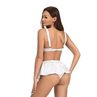 3 Piece White Sequin Lingerie Set