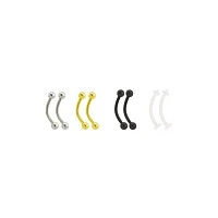 Multi-Pack Acrylic Plated Curved Barbells 8 Pack - 16 Gauge