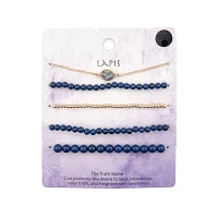 Multi-Pack Lapis Beaded Bracelets - 5 Pack