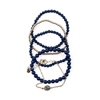 Multi-Pack Lapis Beaded Bracelets - 5 Pack