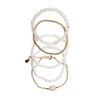 Multi-Pack Clear Quartz Beaded Bracelets - 5 Pack