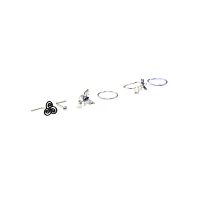 Multi-Pack CZ Butterfly Swirl Hoop Nose Rings and L-Bend 6 Pack - 20 Gauge