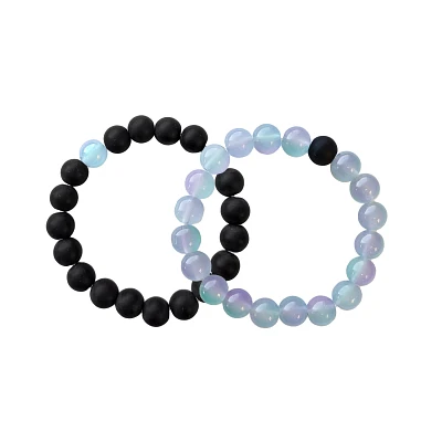 Black and Opalescent Long Distance Bracelets