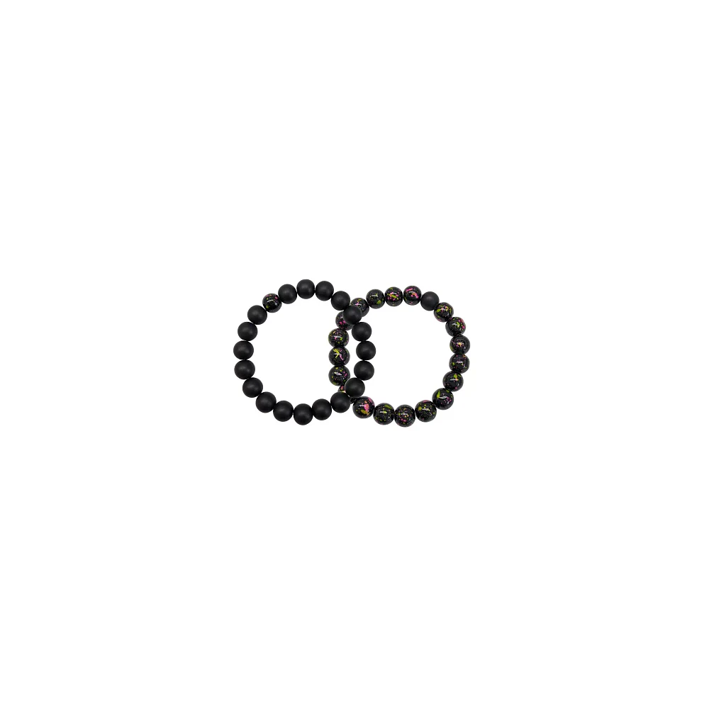 Metallic Splatter Long Distance Beaded Bracelets - 2 Pack