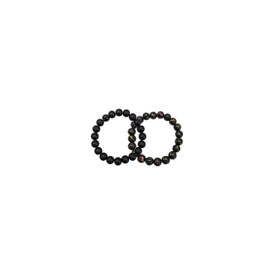 Metallic Splatter Long Distance Beaded Bracelets - 2 Pack