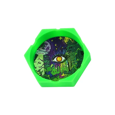 Alien Eye Spaceship Hexagon Ashtray
