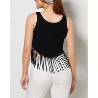 Hooters Black Fringe Crop Top