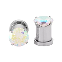 Round Prong CZ Screw Fit Plugs