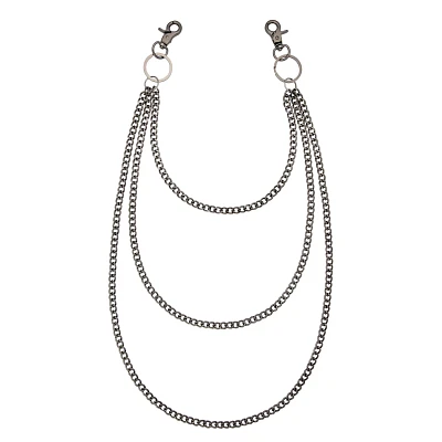 Black Triple Row Curb Wallet Chain