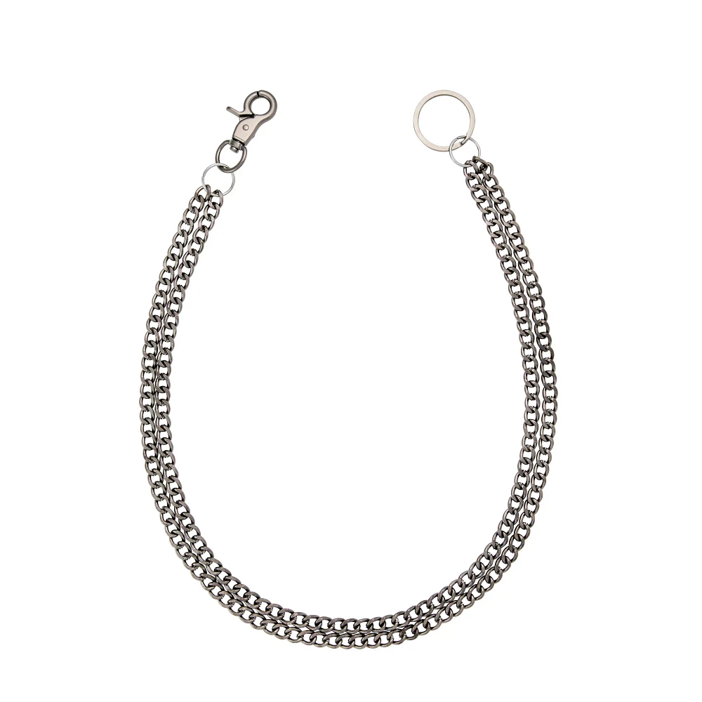 Black Double Row Curb Wallet Chain